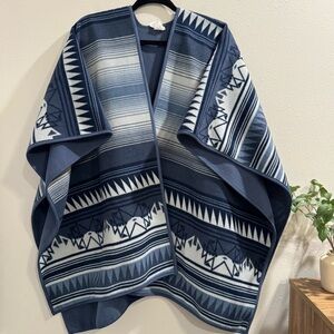 Woolrich Unisex One Size Aztec Southwest Geometric Print Fleece Wrap Poncho